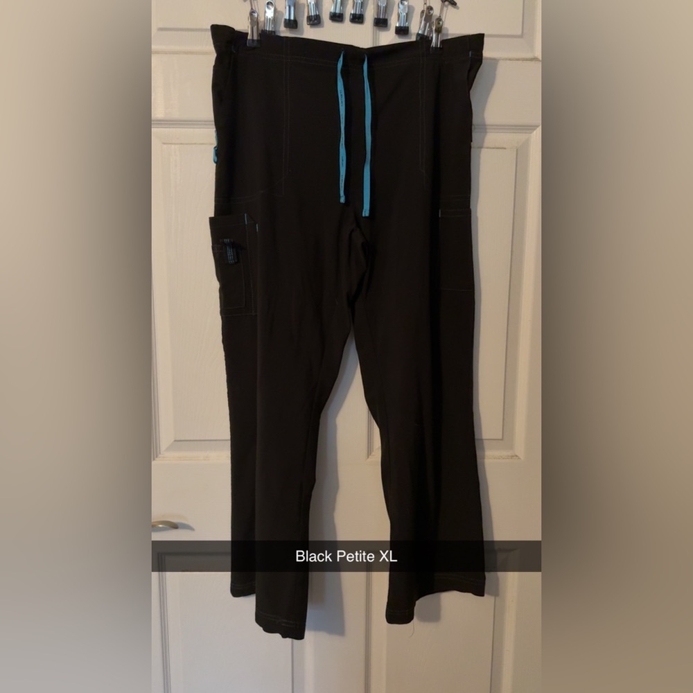Carhartt Black Straight-Leg Pants with Blue Drawstring